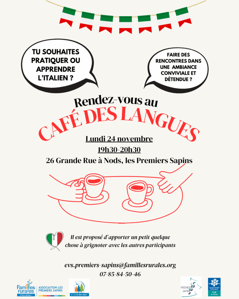 affiche café des langues italien